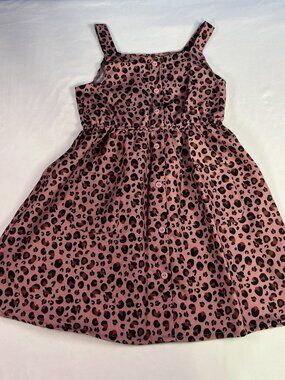 Emma & Elsa Pink Leopard Button-Front Sleeveless Dress Size 6